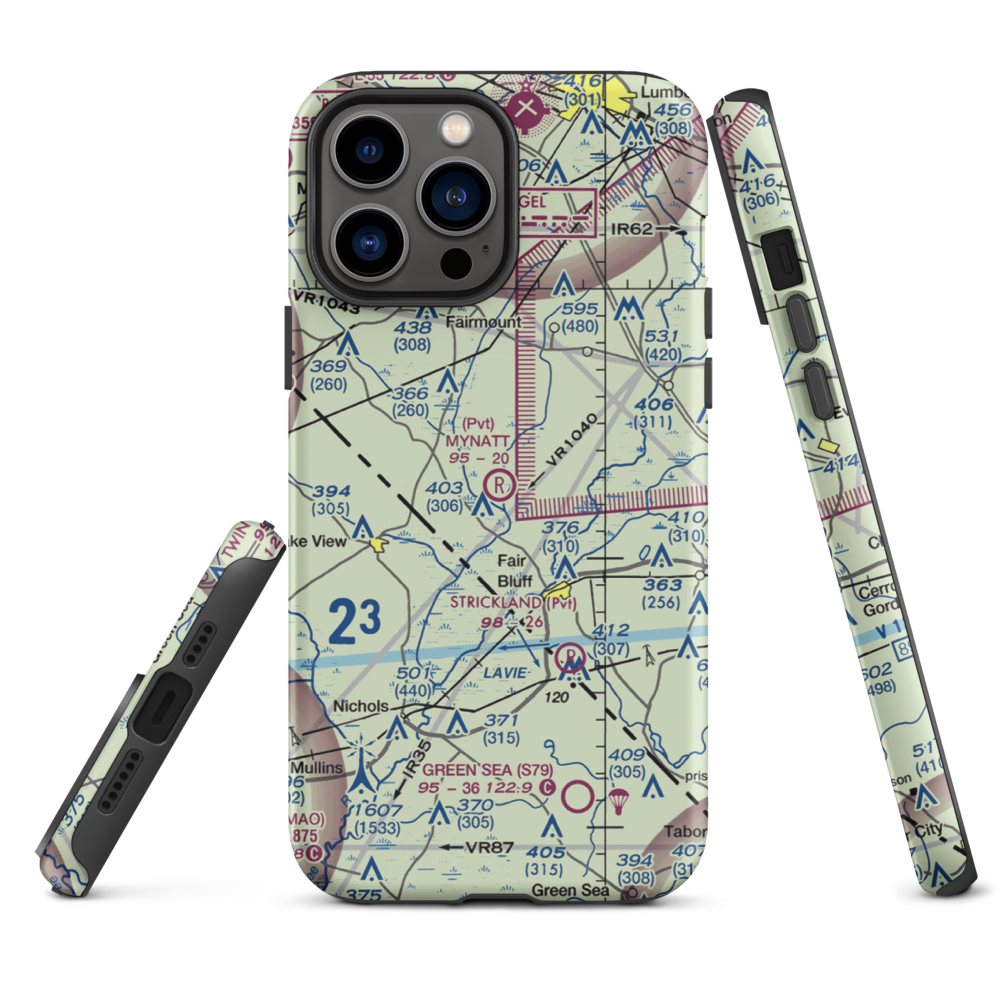 Mynatt Field (53NC) VFR Sectional  Tough iPhone Case iPhone 13 Pro Max model shown