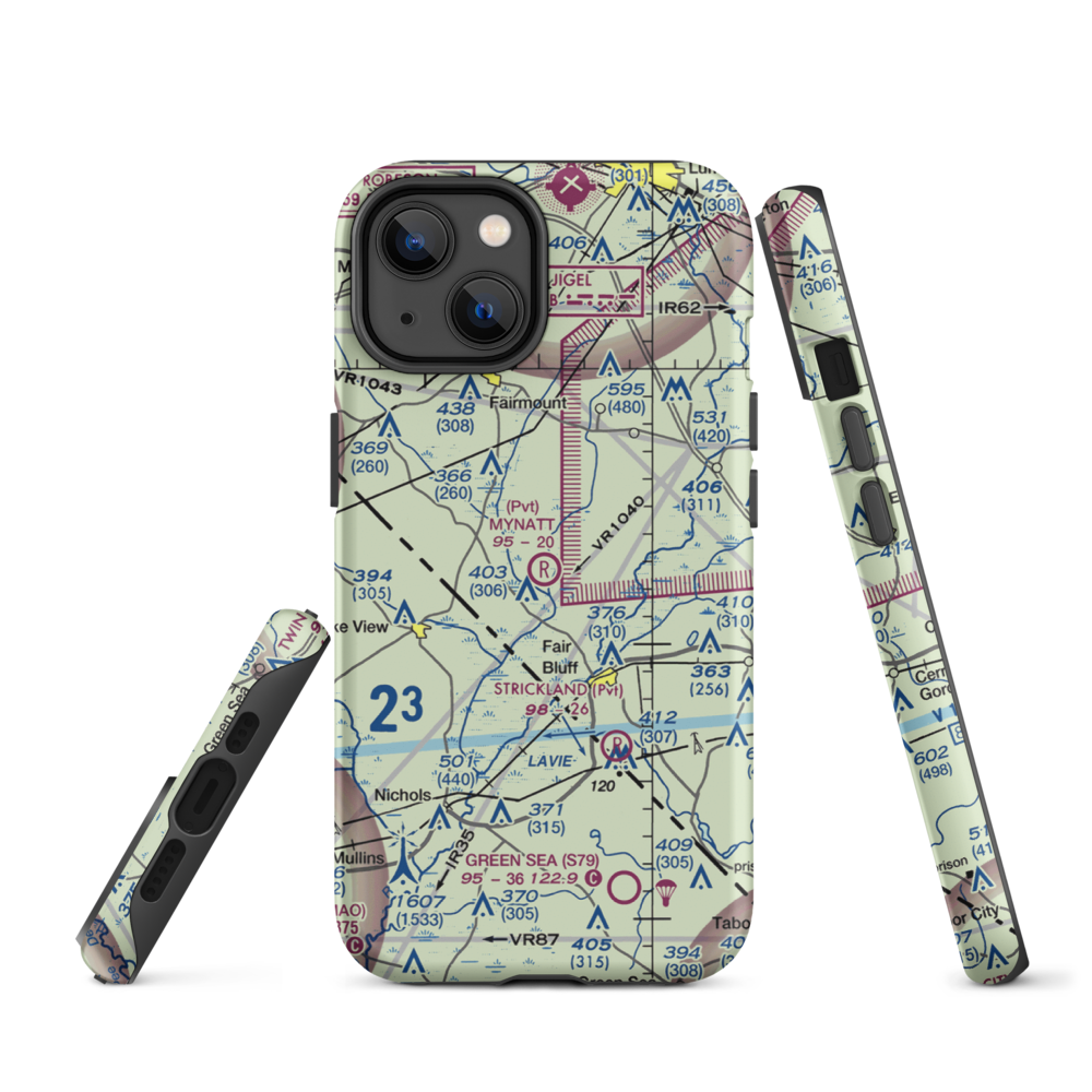 Mynatt Field (53NC) VFR Sectional  Tough iPhone Case iPhone 14 model shown
