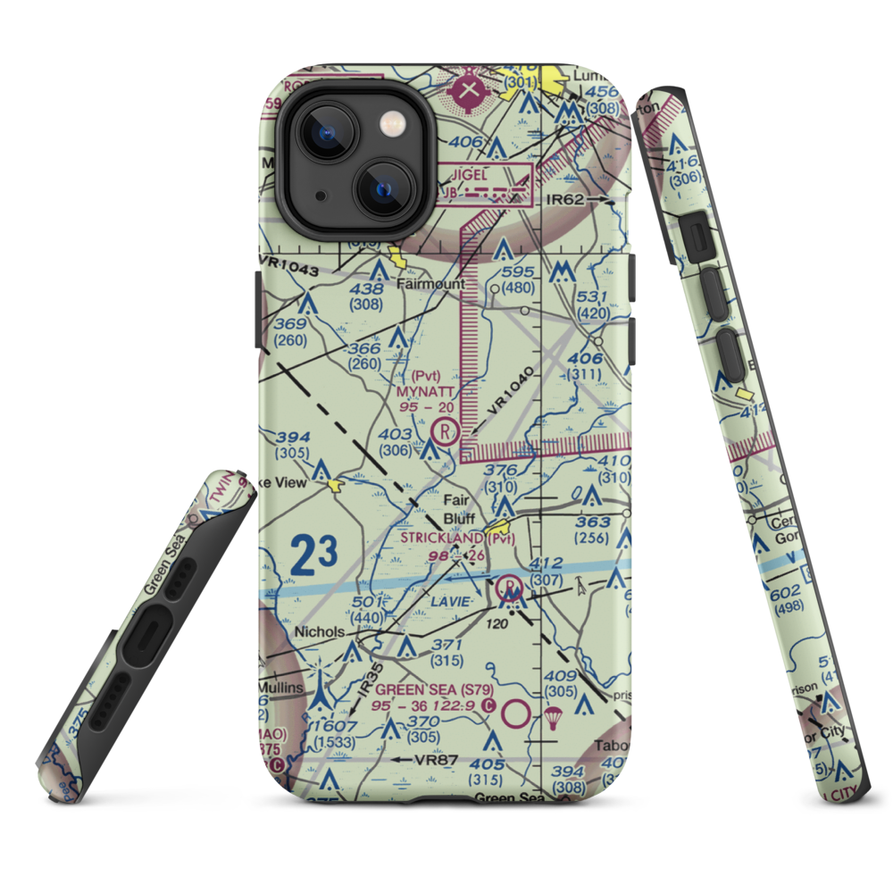 Mynatt Field (53NC) VFR Sectional  Tough iPhone Case iPhone 14 Plus model shown