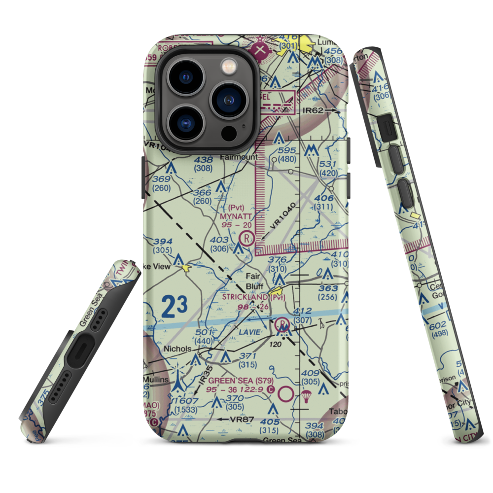 Mynatt Field (53NC) VFR Sectional  Tough iPhone Case iPhone 14 Pro Max model shown