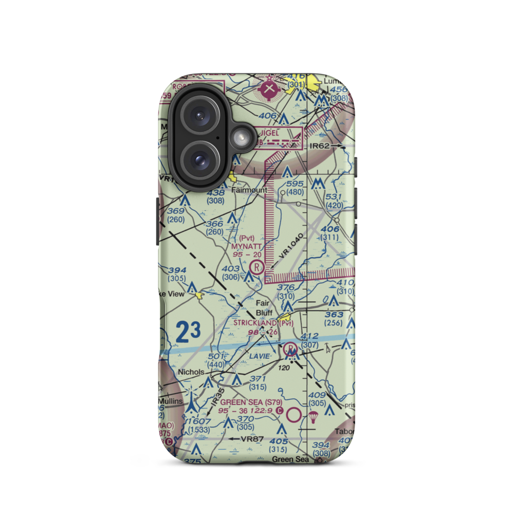 Mynatt Field (53NC) VFR Sectional  Tough iPhone Case iPhone 16 model shown