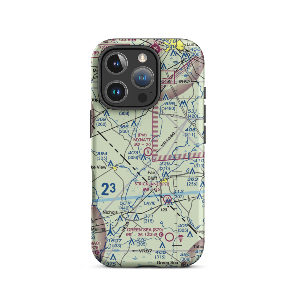 Mynatt Field (53NC) VFR Sectional  Tough iPhone Case iPhone 16 Pro model shown