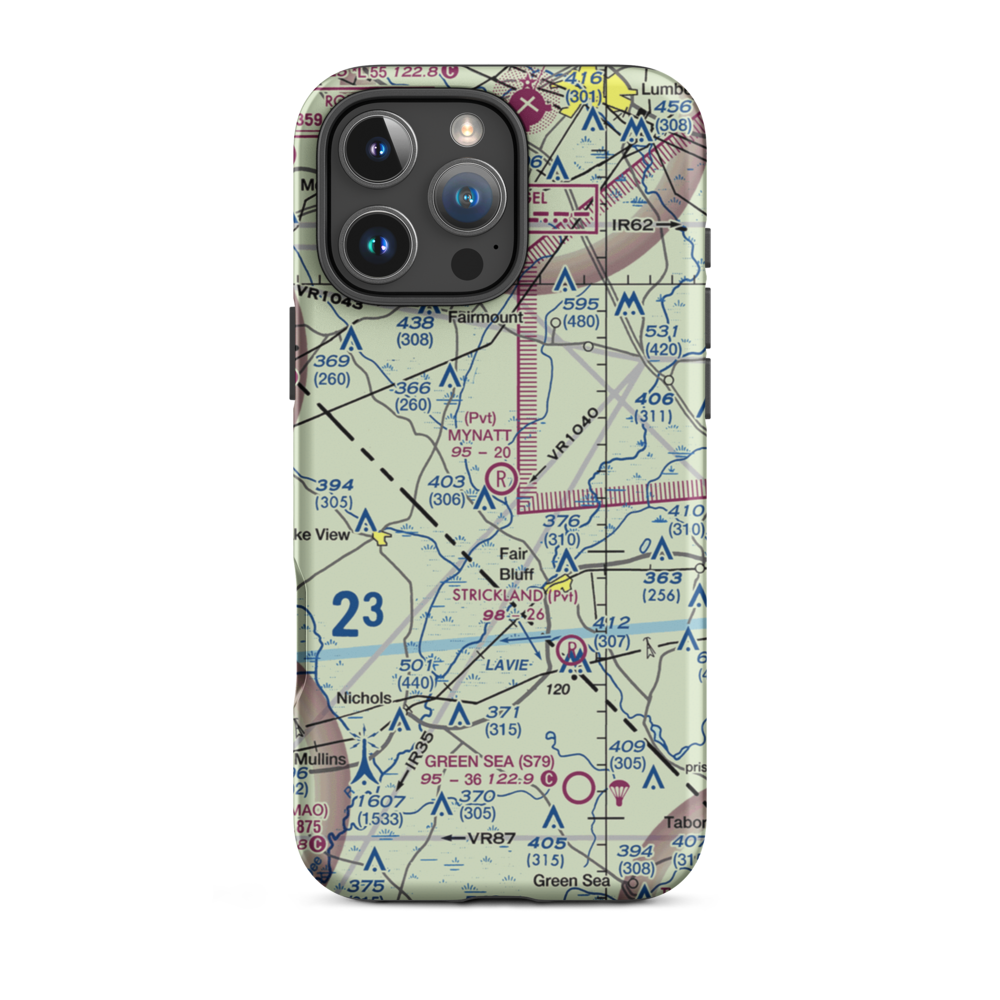 Mynatt Field (53NC) VFR Sectional  Tough iPhone Case iPhone 16 Pro Max model shown