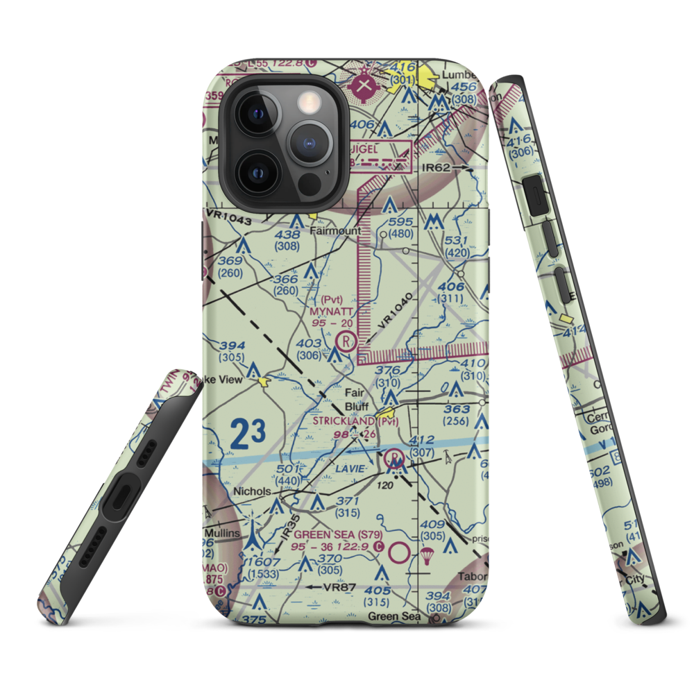 Mynatt Field (53NC) VFR Sectional  Tough iPhone Case iPhone 12 Pro Max model shown