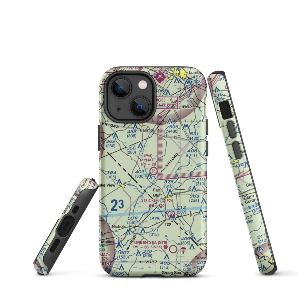 Mynatt Field (53NC) VFR Sectional  Tough iPhone Case iPhone 13 mini model shown