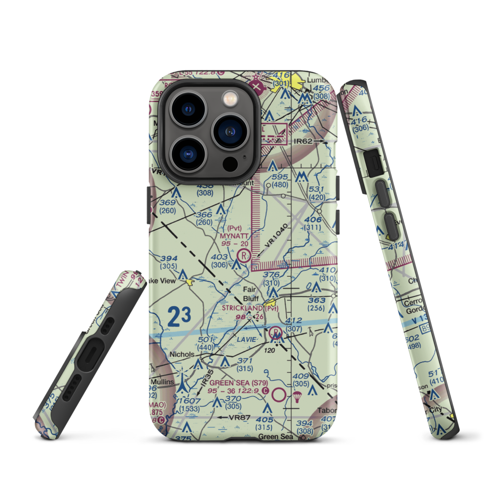Mynatt Field (53NC) VFR Sectional  Tough iPhone Case iPhone 13 Pro model shown