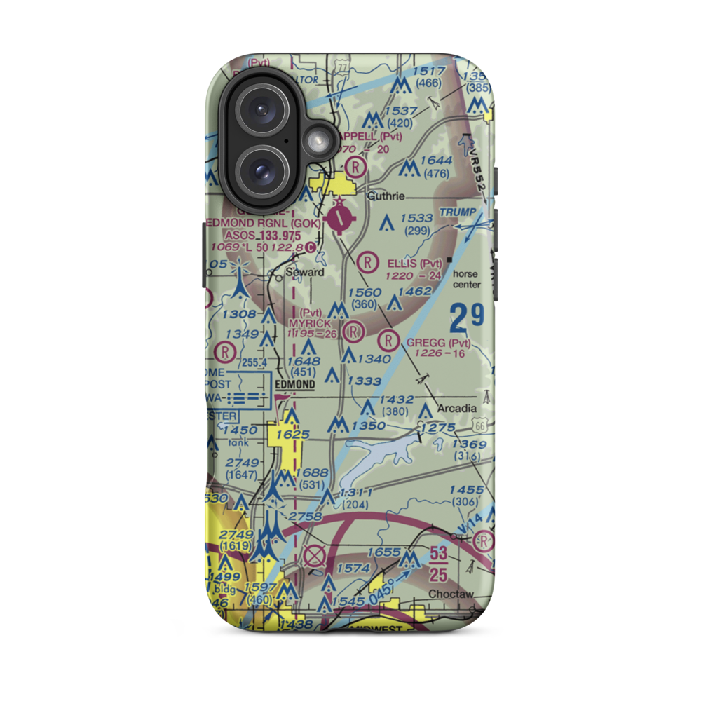 Myrick Airport (33OK) VFR Sectional  Tough iPhone Case iPhone 16 Plus model shown