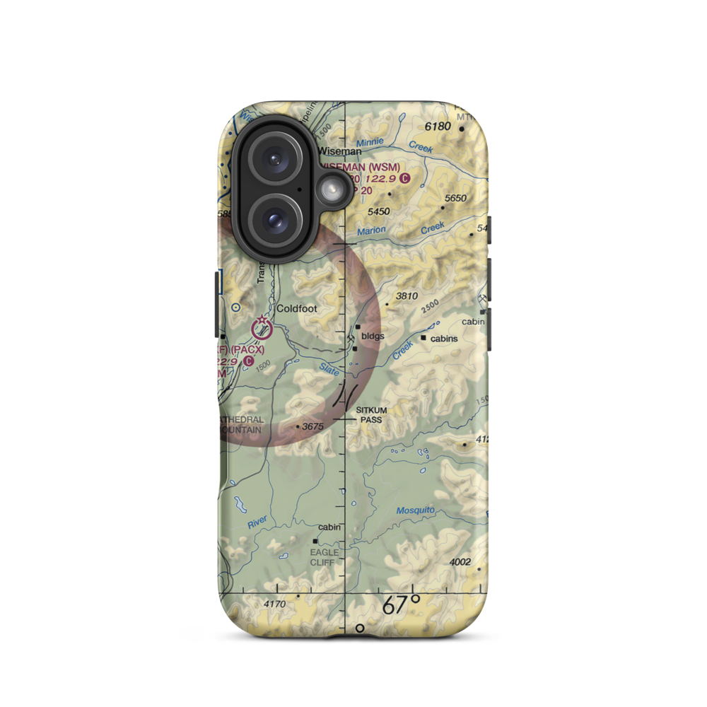 Myrtle Creek Airport (US-1050) VFR Sectional  Tough iPhone Case iPhone 16 model shown