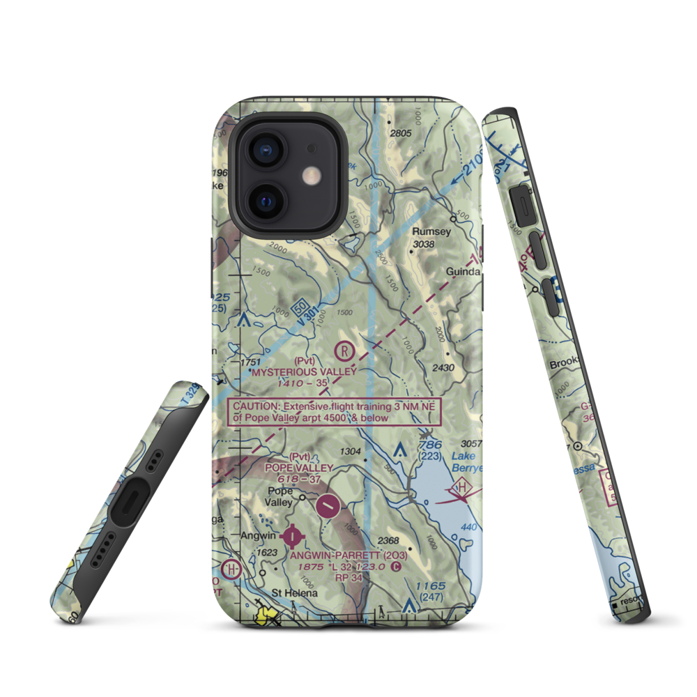 Mysterious Valley Airport (20CL) VFR Sectional  Tough iPhone Case iPhone 12 model shown
