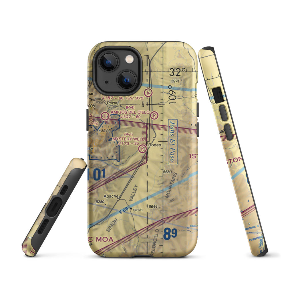 Mystery Well Ranch Airport (25AZ) VFR Sectional  Tough iPhone Case iPhone 13 model shown
