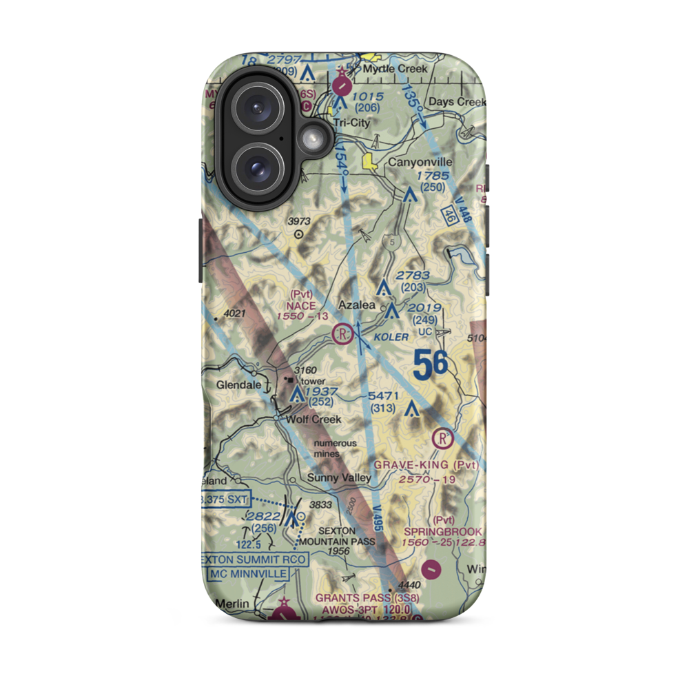 Nace Family Airstrip (OG41) VFR Sectional  Tough iPhone Case iPhone 16 Plus model shown
