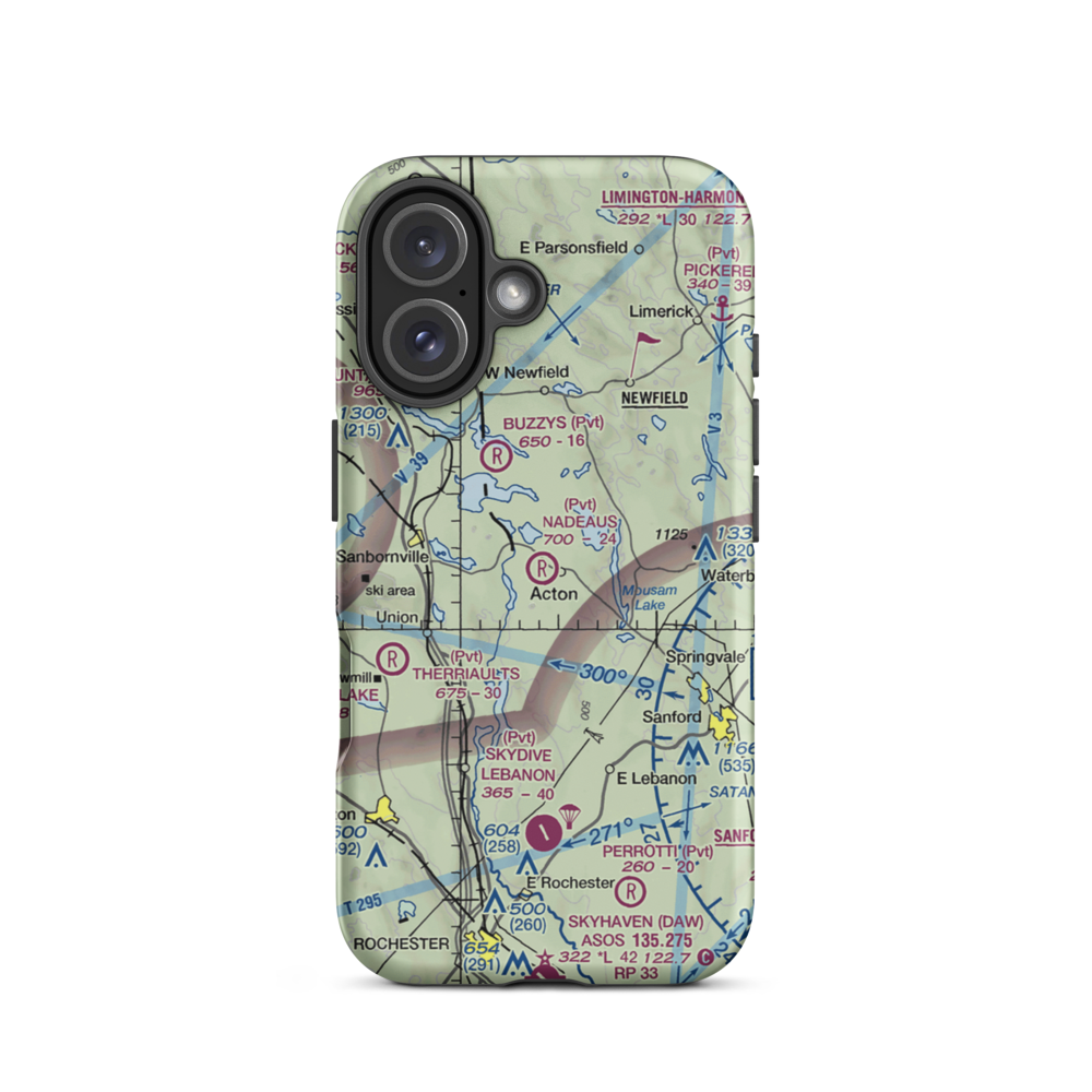 Nadeau's Airfield (02ME) VFR Sectional  Tough iPhone Case iPhone 16 model shown