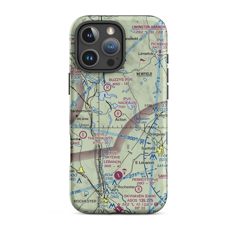 Nadeau's Airfield (02ME) VFR Sectional  Tough iPhone Case iPhone 16 Pro Max model shown
