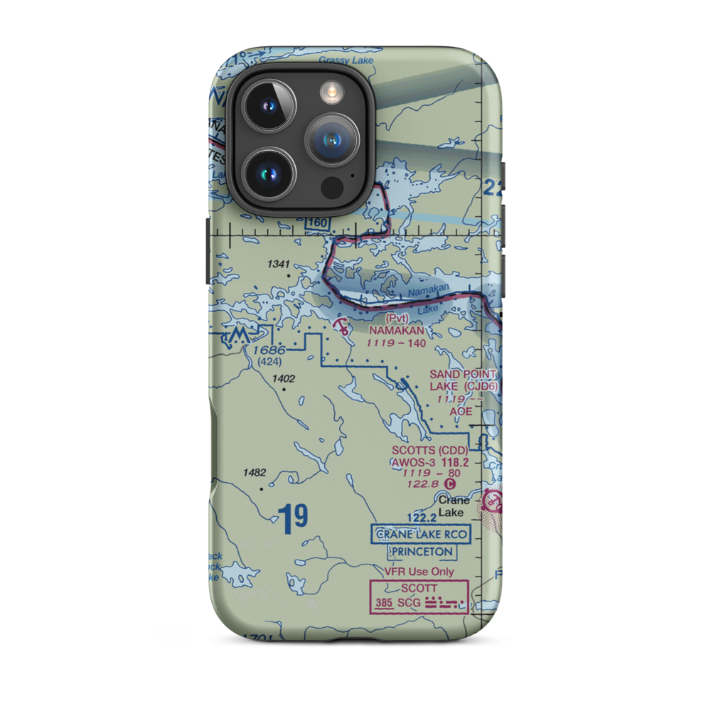 Namakan Seaplane Base (57MN) VFR Sectional  Tough iPhone Case iPhone 16 Pro Max model shown
