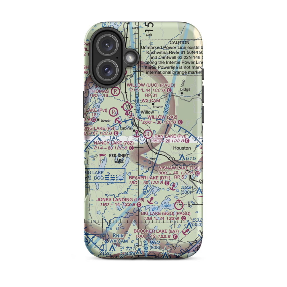 Nancy Lake Seaplane Base (78Z) VFR Sectional  Tough iPhone Case iPhone 16 Plus model shown