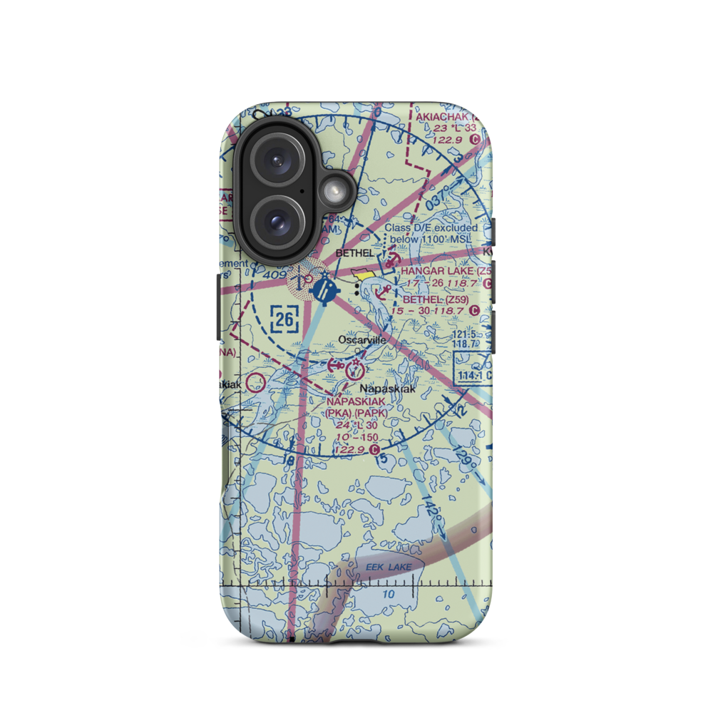 Napaskiak Airport (PKA) VFR Sectional  Tough iPhone Case iPhone 16 model shown