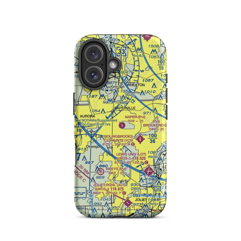 Naper Aero Club Airport (LL10) VFR Sectional  Tough iPhone Case iPhone 16 model shown