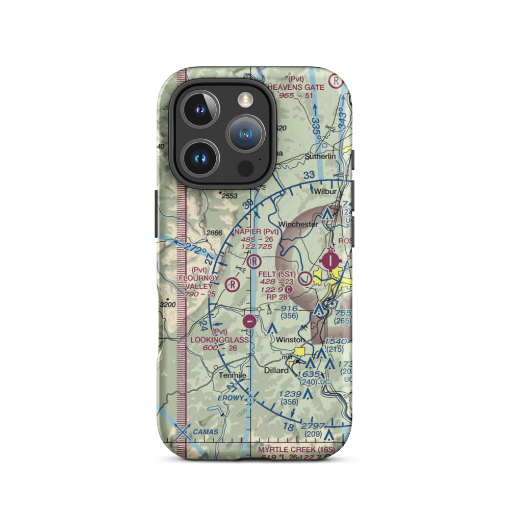 Napier Ranch Airport (OG40) VFR Sectional  Tough iPhone Case iPhone 16 Pro model shown