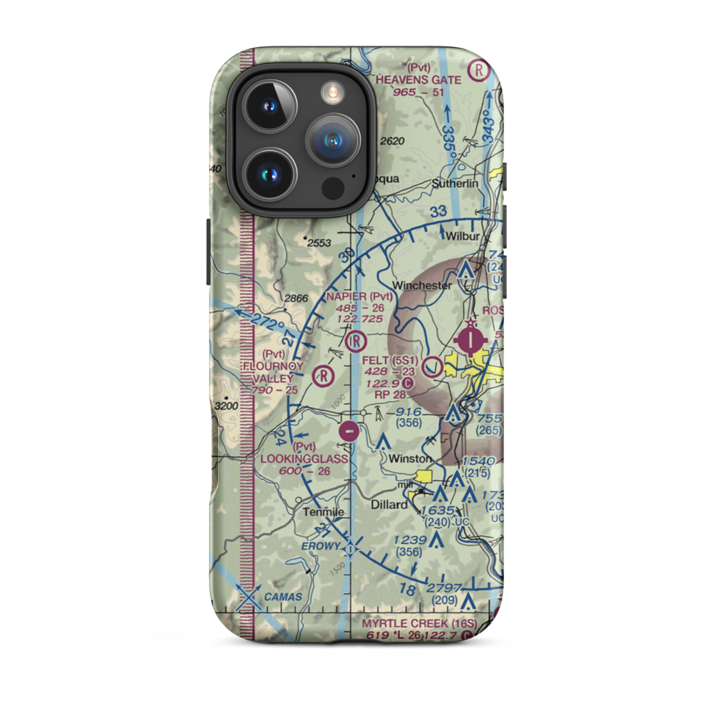 Napier Ranch Airport (OG40) VFR Sectional  Tough iPhone Case iPhone 16 Pro Max model shown