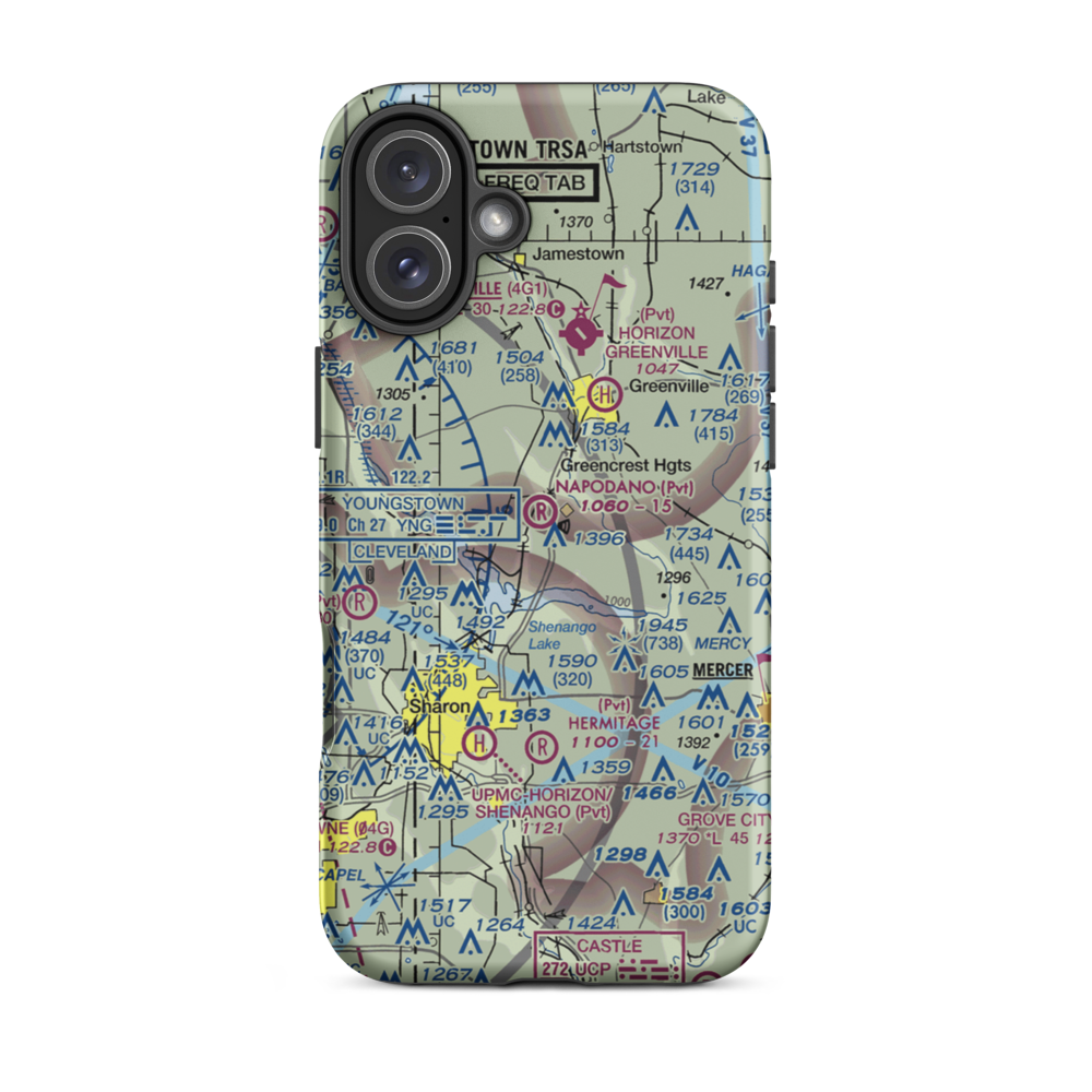Napodano Airport (1PN1) VFR Sectional  Tough iPhone Case iPhone 16 Plus model shown