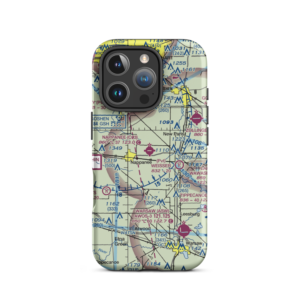 Nappanee Municipal Airport (C03) VFR Sectional  Tough iPhone Case iPhone 16 Pro model shown