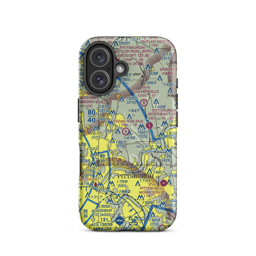 Nardo Airport (77PA) VFR Sectional  Tough iPhone Case iPhone 16 model shown