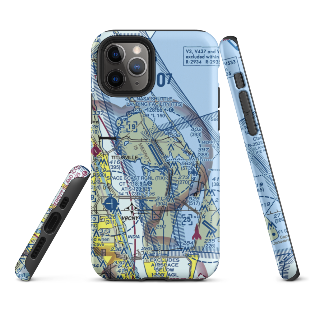 Nasa Shuttle Landing Facility Airport (TTS) VFR Sectional  Tough iPhone Case iPhone 11 Pro model shown