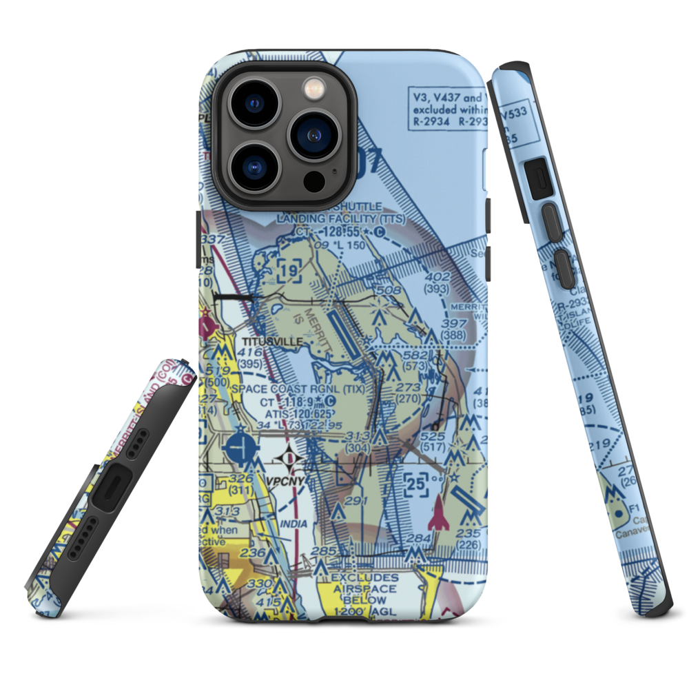 Nasa Shuttle Landing Facility Airport (TTS) VFR Sectional  Tough iPhone Case iPhone 13 Pro Max model shown