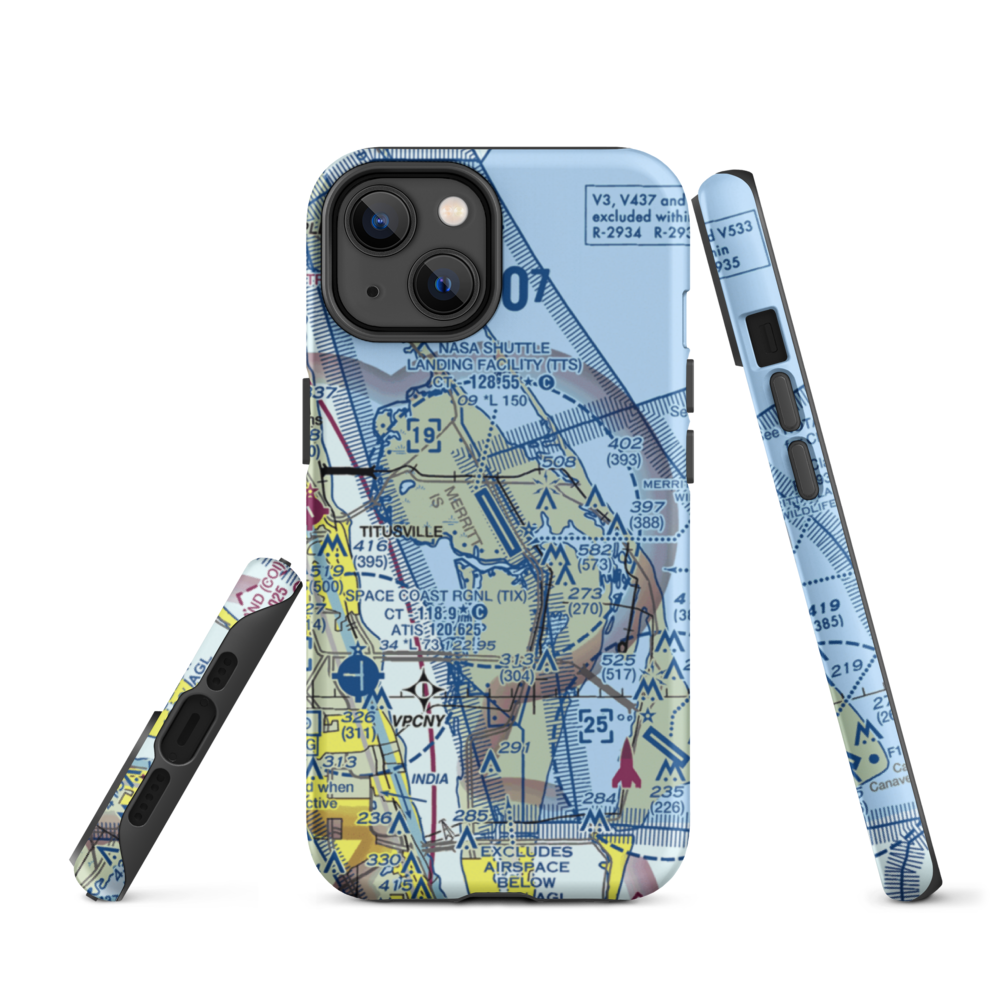 Nasa Shuttle Landing Facility Airport (TTS) VFR Sectional  Tough iPhone Case iPhone 14 model shown