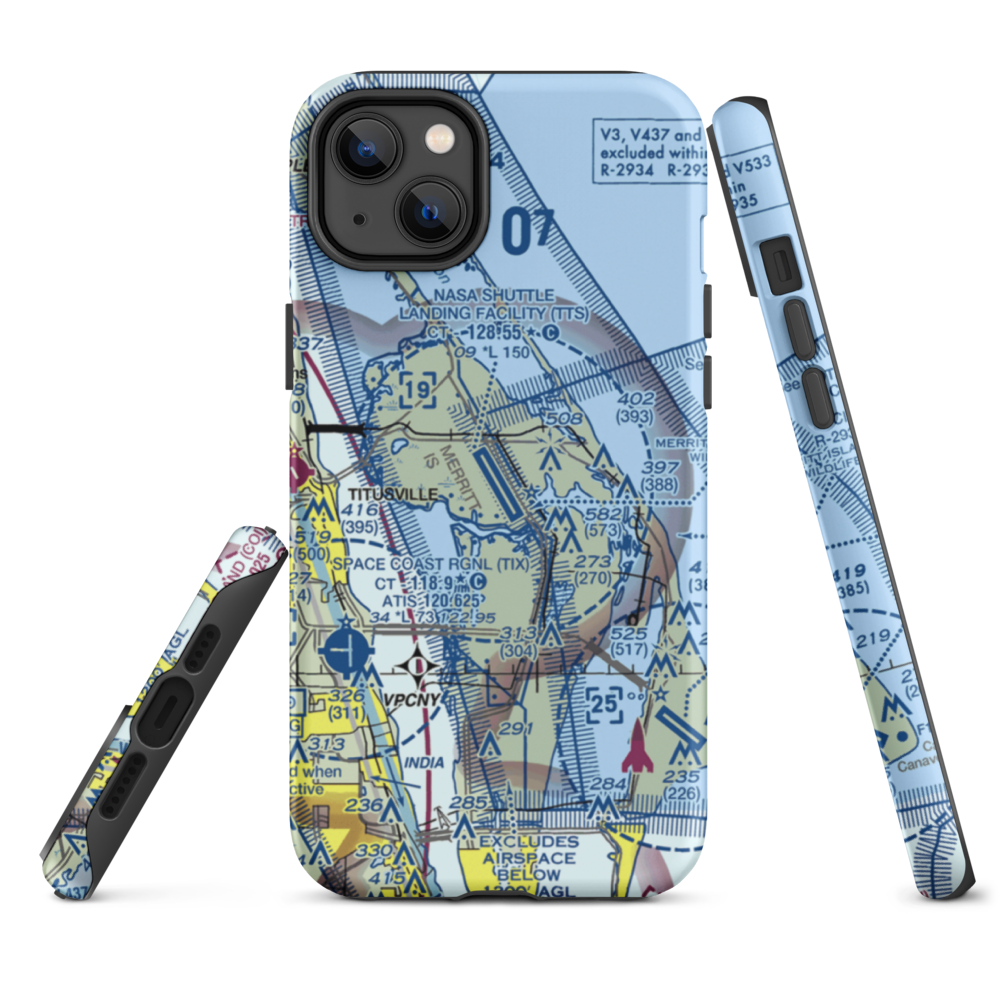 Nasa Shuttle Landing Facility Airport (TTS) VFR Sectional  Tough iPhone Case iPhone 14 Plus model shown
