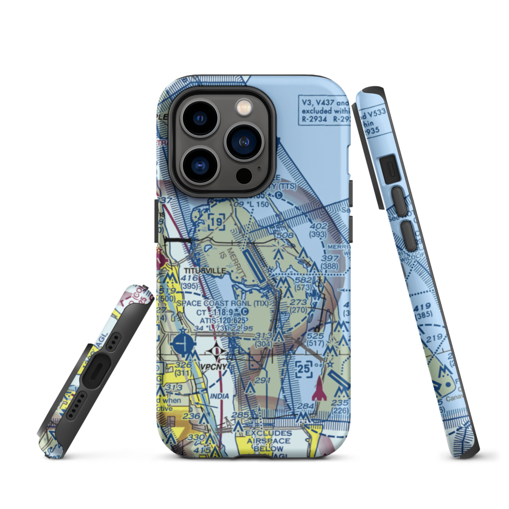 Nasa Shuttle Landing Facility Airport (TTS) VFR Sectional  Tough iPhone Case iPhone 14 Pro model shown