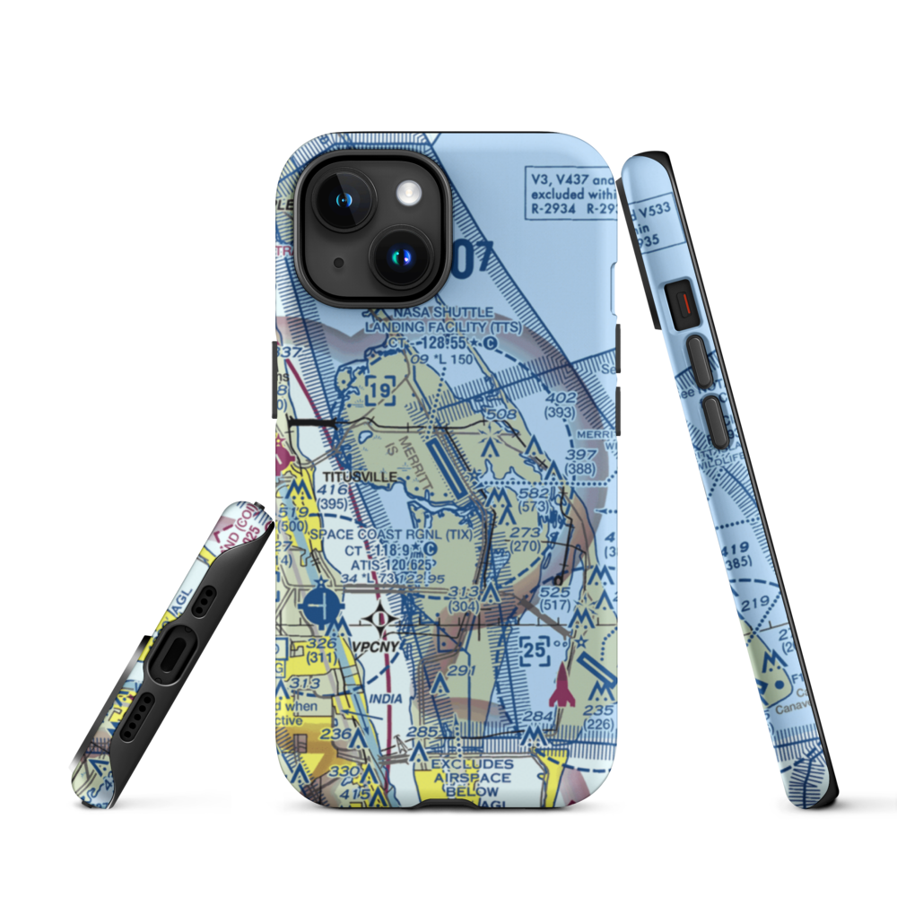 Nasa Shuttle Landing Facility Airport (TTS) VFR Sectional  Tough iPhone Case iPhone 15 model shown