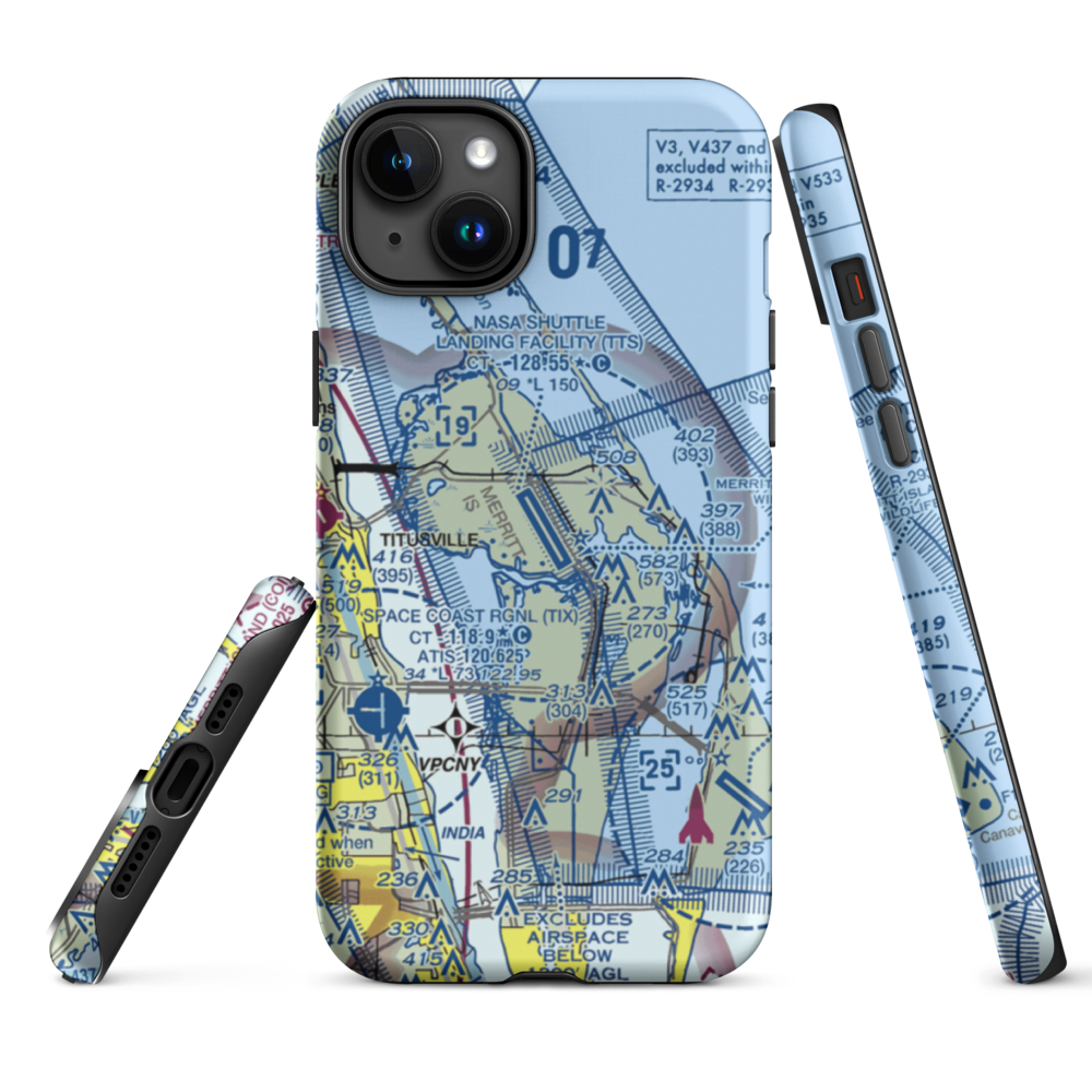 Nasa Shuttle Landing Facility Airport (TTS) VFR Sectional  Tough iPhone Case iPhone 15 Plus model shown