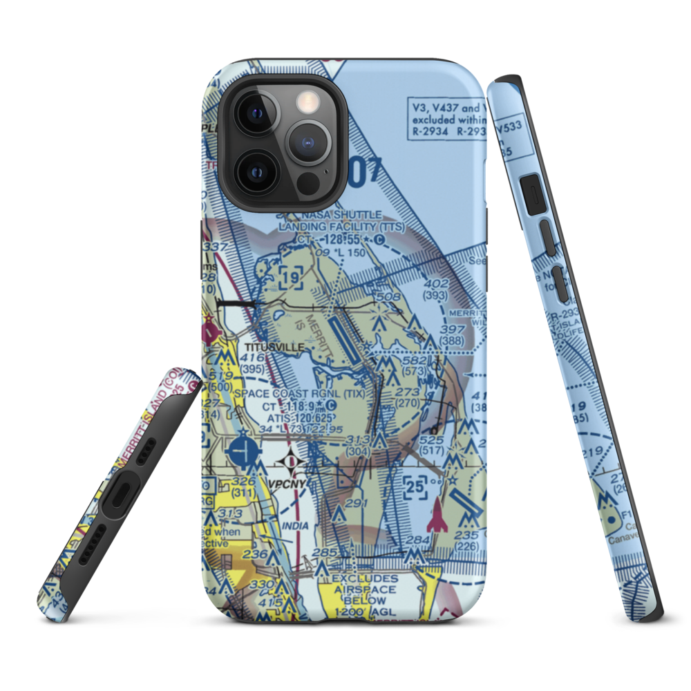 Nasa Shuttle Landing Facility Airport (TTS) VFR Sectional  Tough iPhone Case iPhone 12 Pro Max model shown