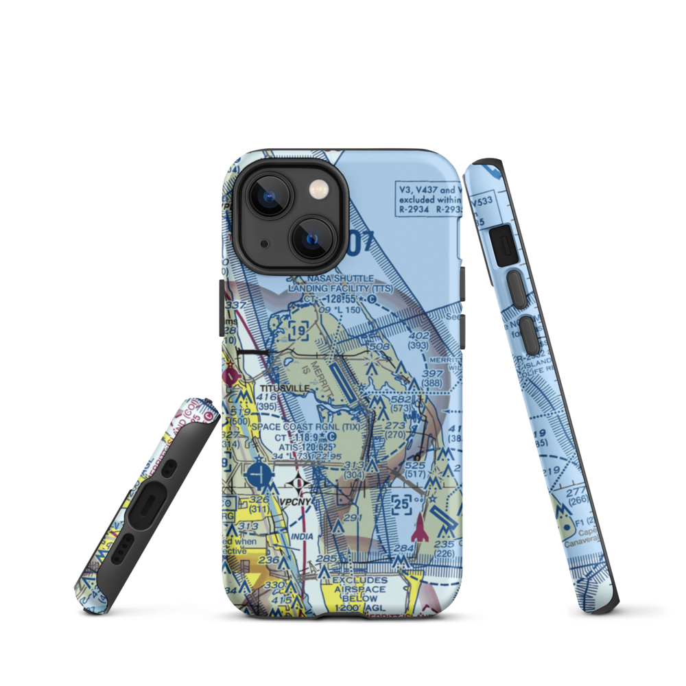 Nasa Shuttle Landing Facility Airport (TTS) VFR Sectional  Tough iPhone Case iPhone 13 mini model shown