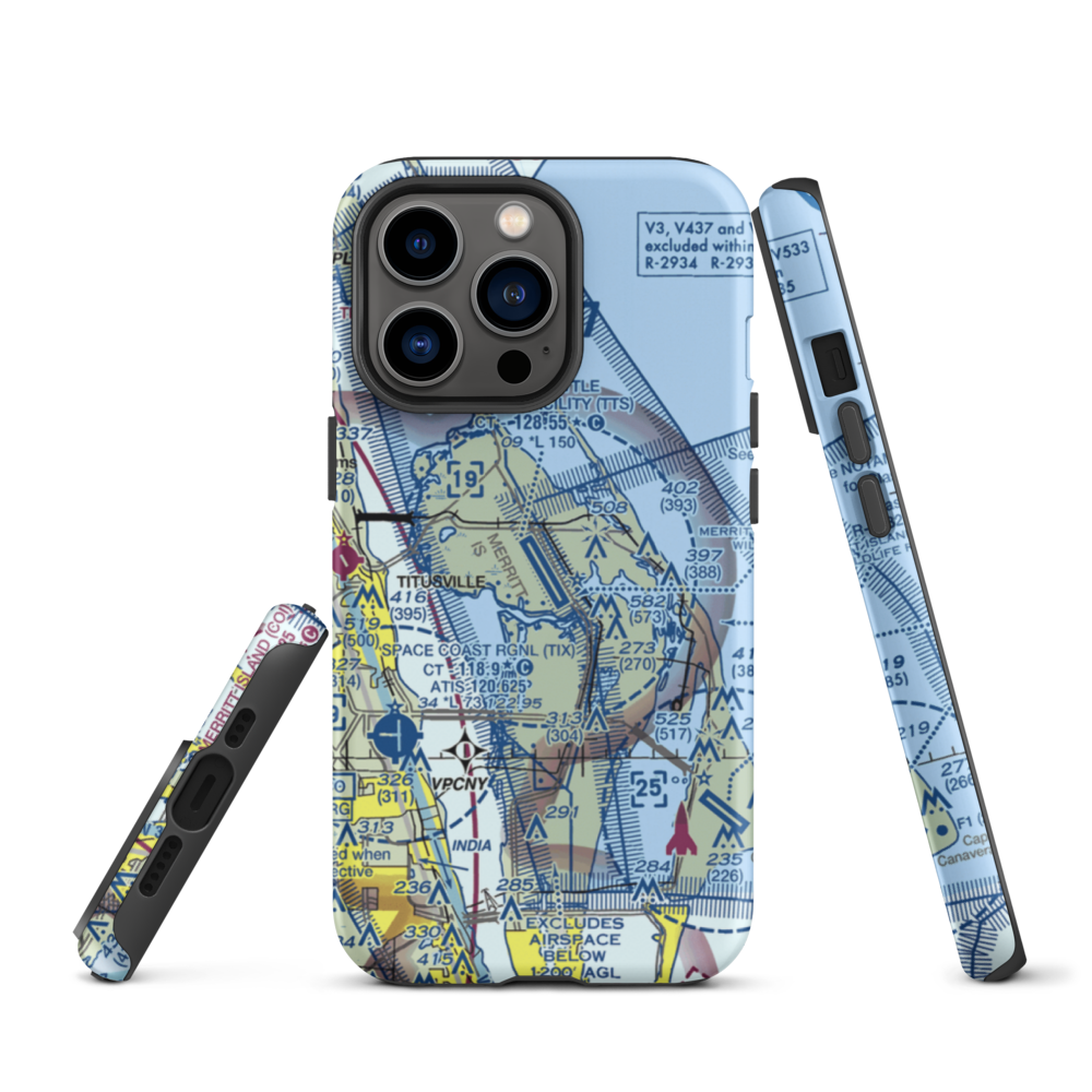 Nasa Shuttle Landing Facility Airport (TTS) VFR Sectional  Tough iPhone Case iPhone 13 Pro model shown