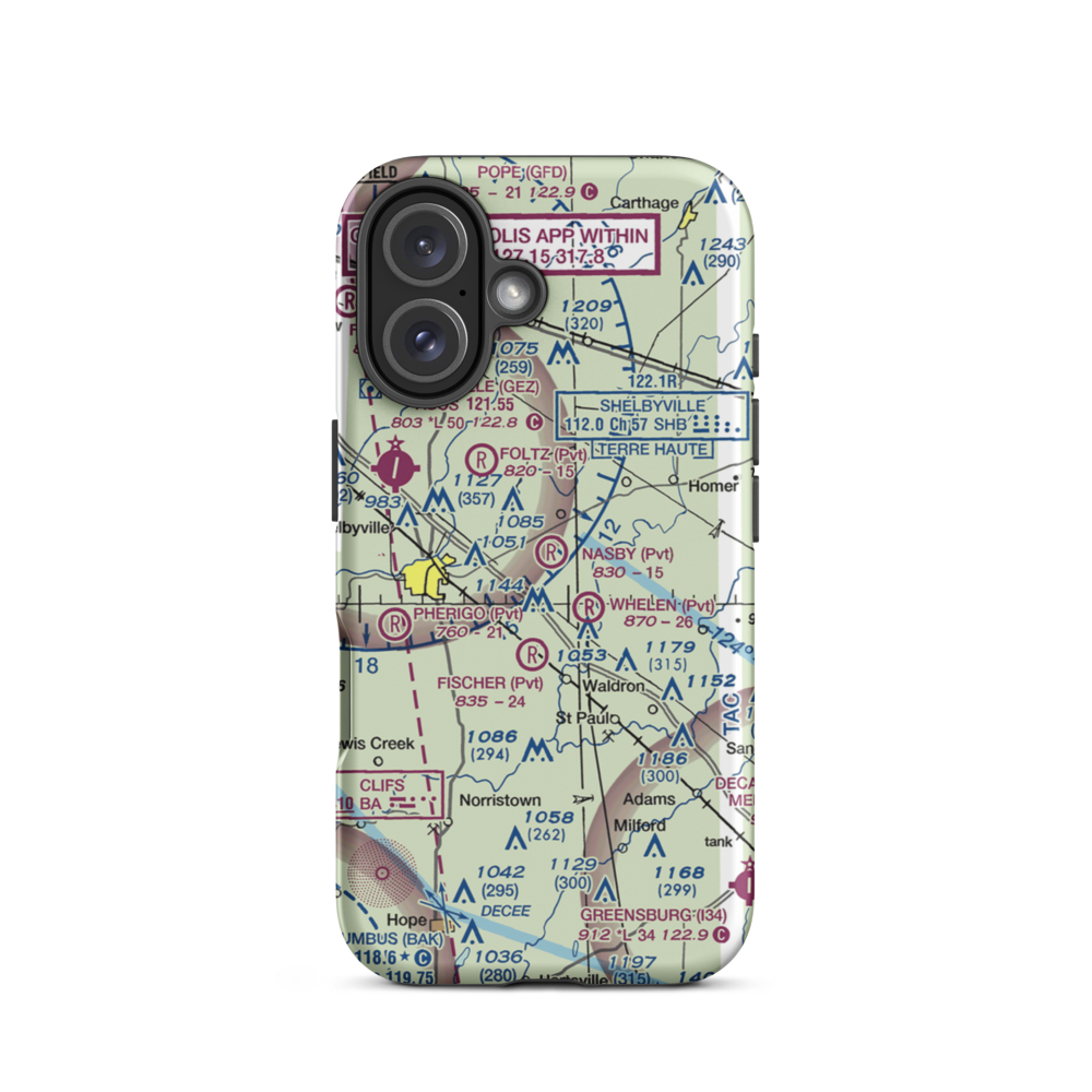 Nasby Airport (70II) VFR Sectional  Tough iPhone Case iPhone 16 model shown