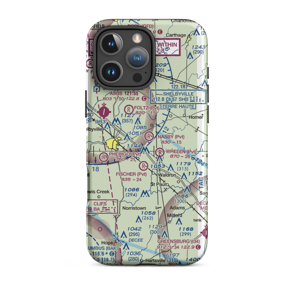 Nasby Airport (70II) VFR Sectional  Tough iPhone Case iPhone 16 Pro Max model shown