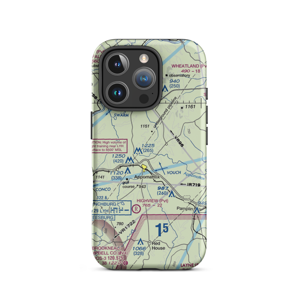 Nashs Airport (10VA) VFR Sectional  Tough iPhone Case iPhone 16 Pro model shown