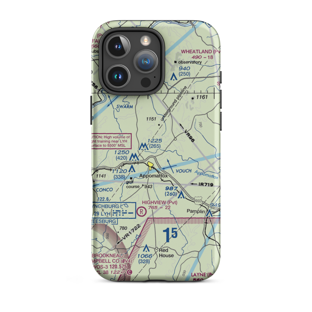 Nashs Airport (10VA) VFR Sectional  Tough iPhone Case iPhone 16 Pro Max model shown