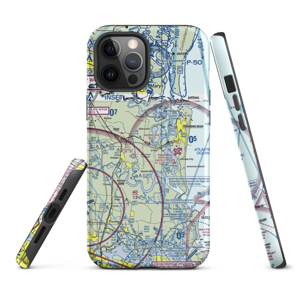 Nassau Airport (83FL) VFR Sectional  Tough iPhone Case iPhone 12 Pro Max model shown