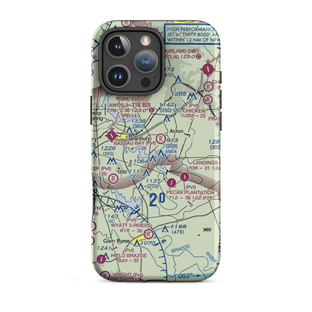 Nassau Bay Airport (0TX0) VFR Sectional  Tough iPhone Case iPhone 16 Pro Max model shown