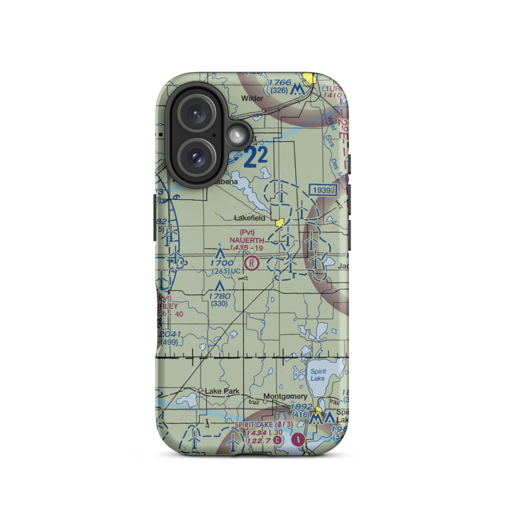 Nauerth Land Ranch Airport (03MN) VFR Sectional  Tough iPhone Case iPhone 16 model shown