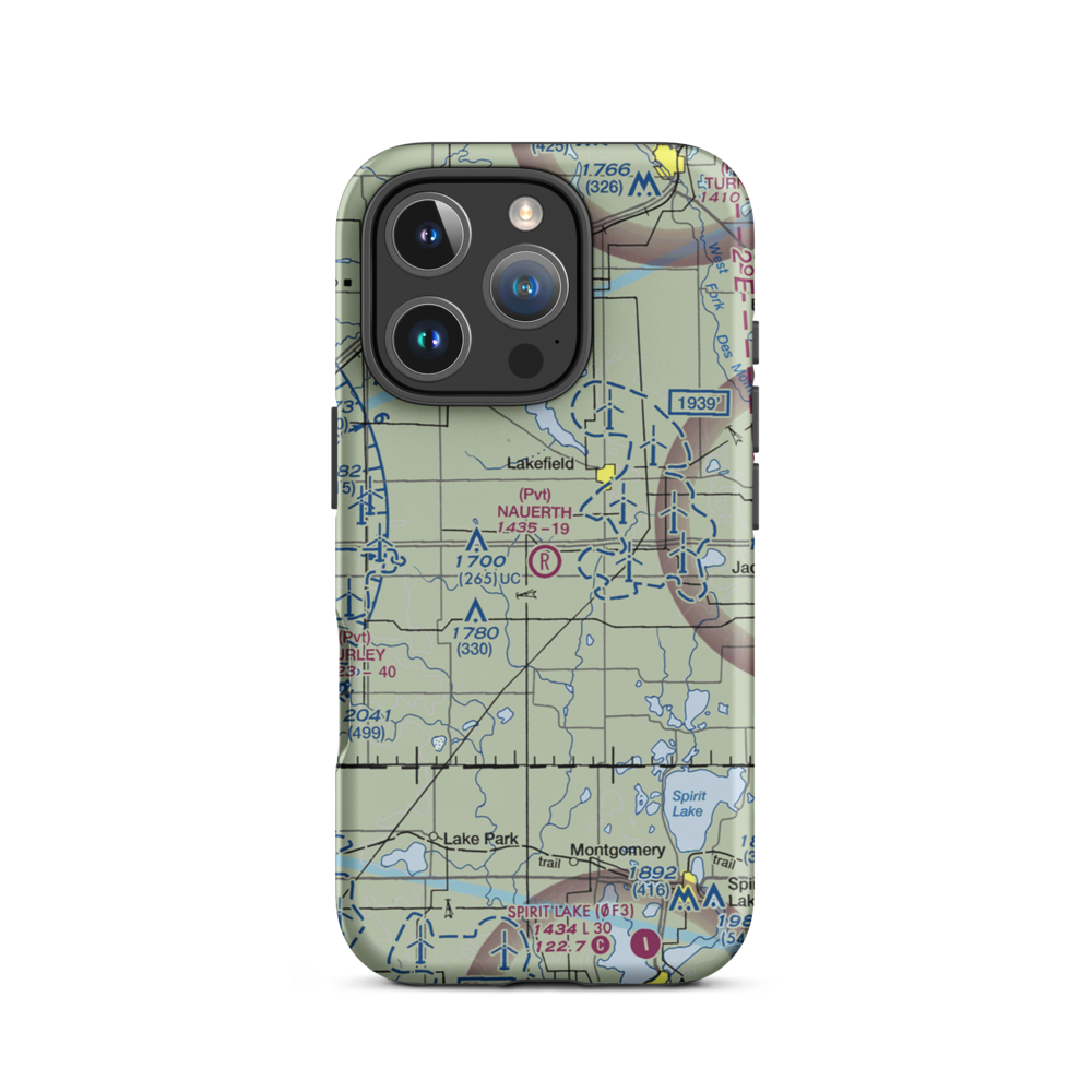 Nauerth Land Ranch Airport (03MN) VFR Sectional  Tough iPhone Case iPhone 16 Pro model shown