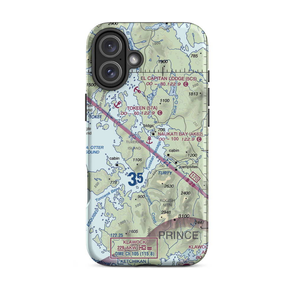 Naukati Bay Seaplane Base (AK62) VFR Sectional  Tough iPhone Case iPhone 16 Plus model shown