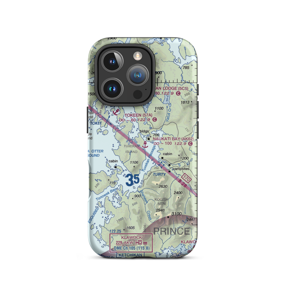 Naukati Bay Seaplane Base (AK62) VFR Sectional  Tough iPhone Case iPhone 16 Pro model shown