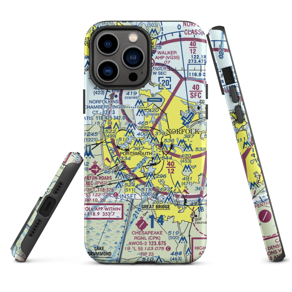 Naval Medical Center Helipad (Z24) VFR Sectional  Tough iPhone Case iPhone 13 Pro Max model shown