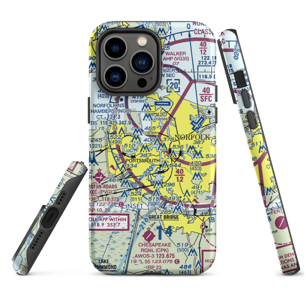 Naval Medical Center Helipad (Z24) VFR Sectional  Tough iPhone Case iPhone 14 Pro Max model shown