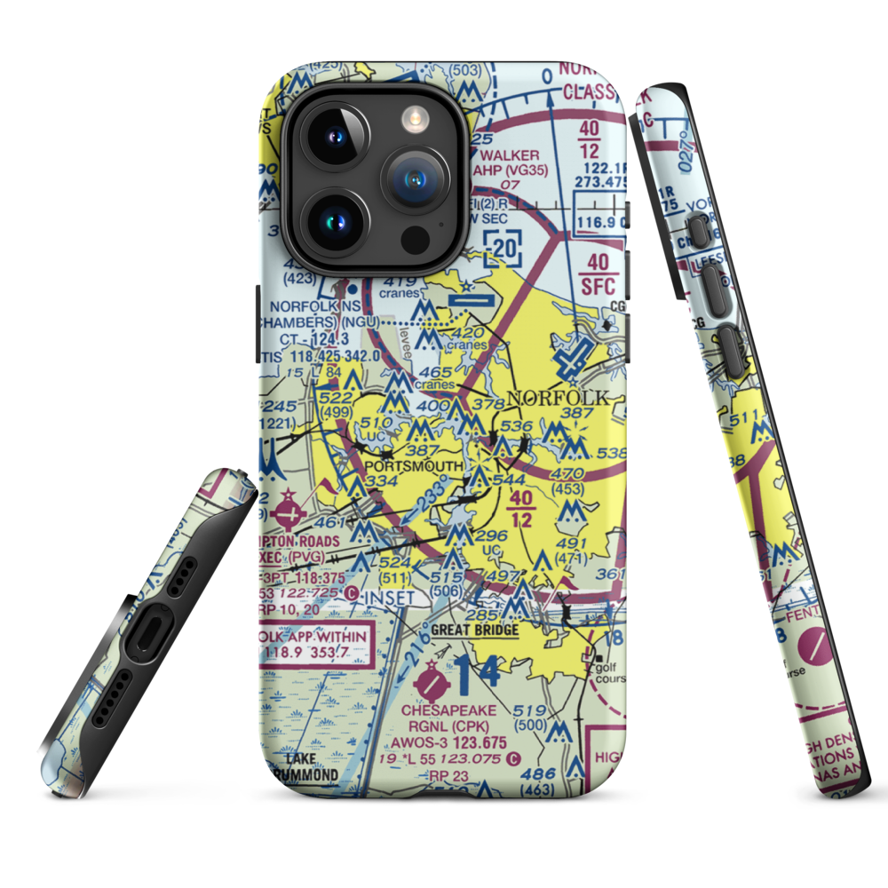 Naval Medical Center Helipad (Z24) VFR Sectional  Tough iPhone Case iPhone 15 Pro Max model shown