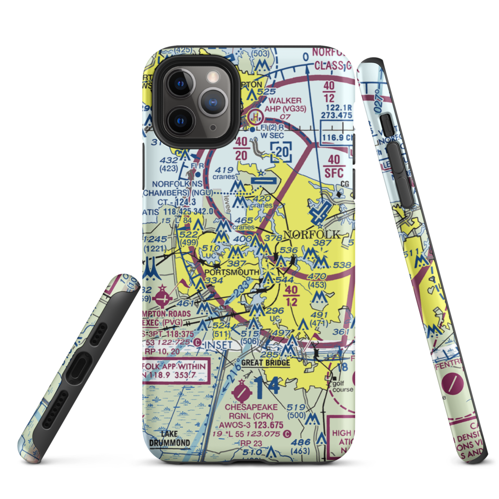 Naval Medical Center Helipad (Z24) VFR Sectional  Tough iPhone Case iPhone 11 Pro Max model shown